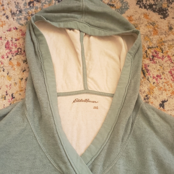 Eddie Bauer Sz Large Sage Green Hoodie w/ Pocket - Picture 2 of 5